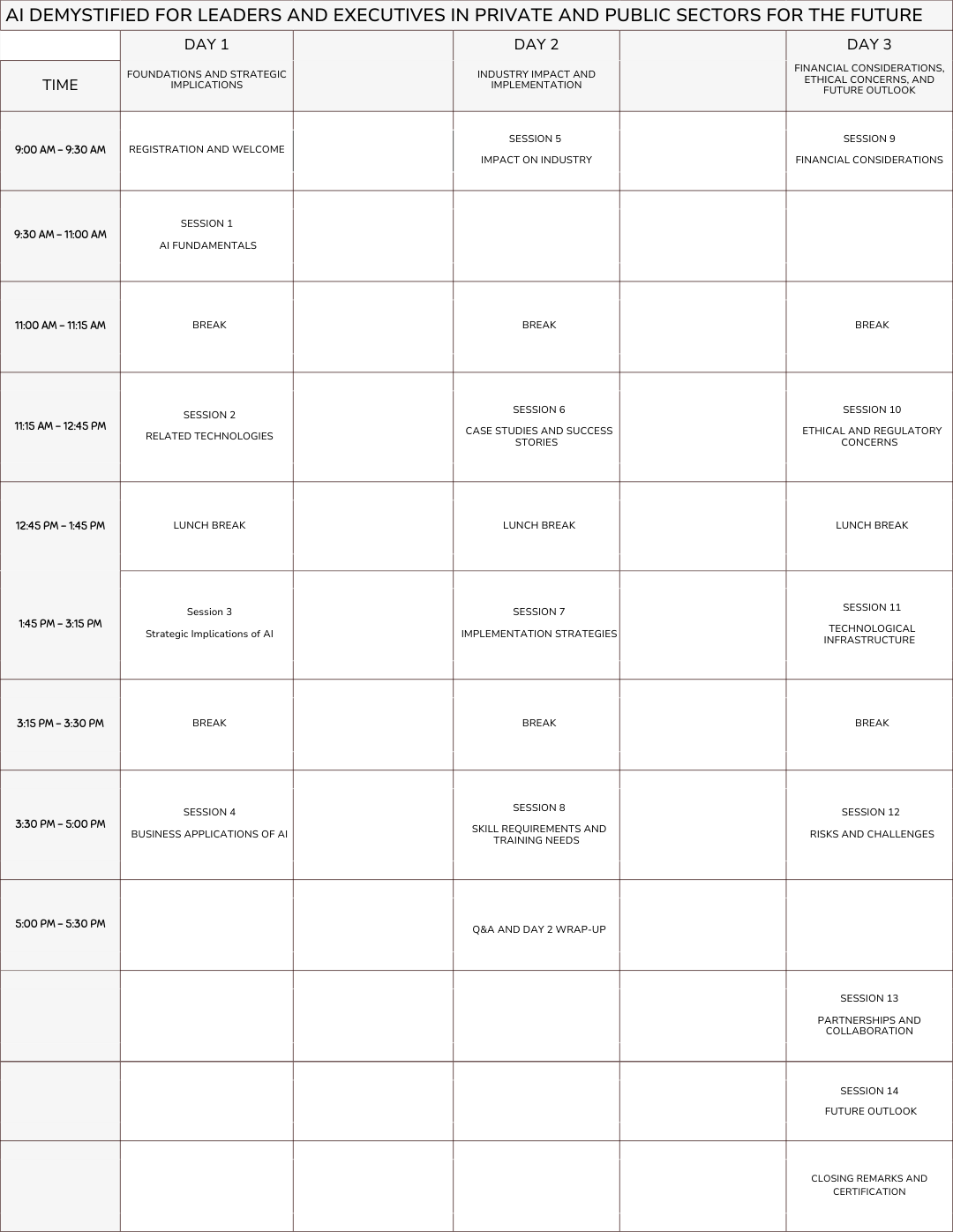 Lesson Timetable